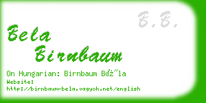 bela birnbaum business card